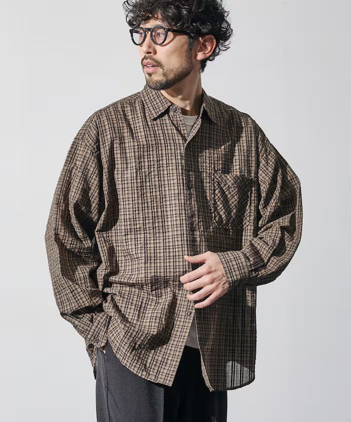 別注沙克襯衫格紋標準領長袖