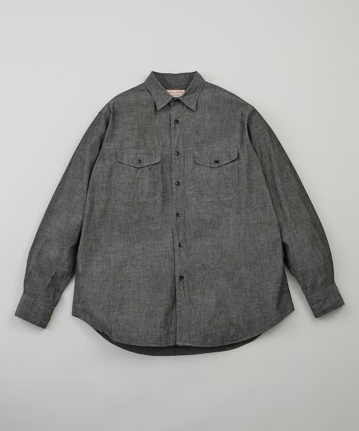 【Japan Exclusive】Chambray Work Shirt Black Pigment Produced by 金子恵治