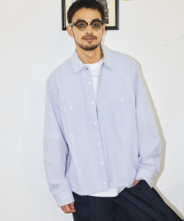 別注 牛津布短版長袖工作襯衫