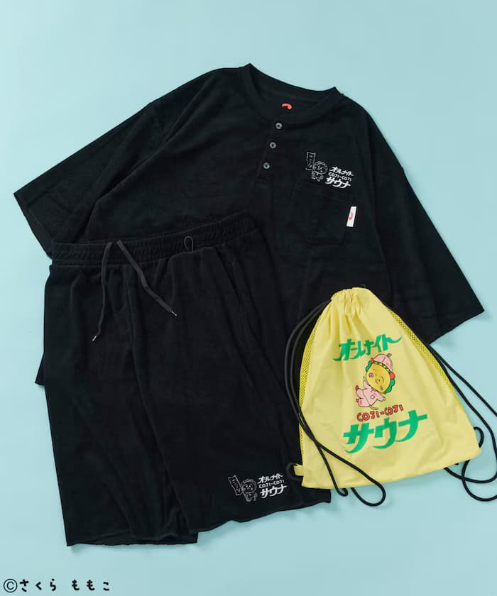 【3月19日12:00發售】別注 ALL NIGHT SAUNA KANNAIGI 毛巾布套裝上下組 附束口後背包