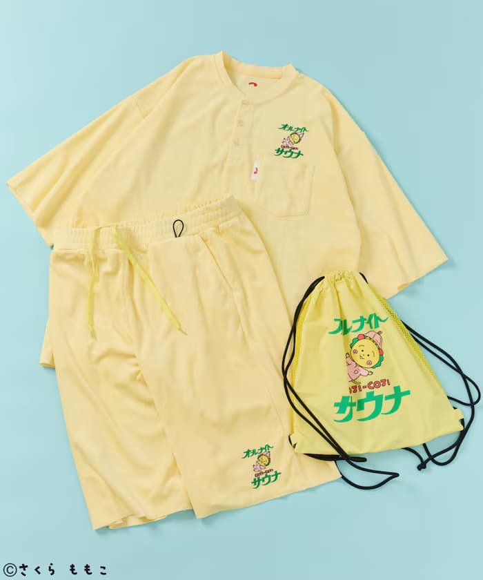 【3月19日12:00發售】別注 ALL NIGHT SAUNA KANNAIGI 毛巾布套裝上下組 附束口後背包