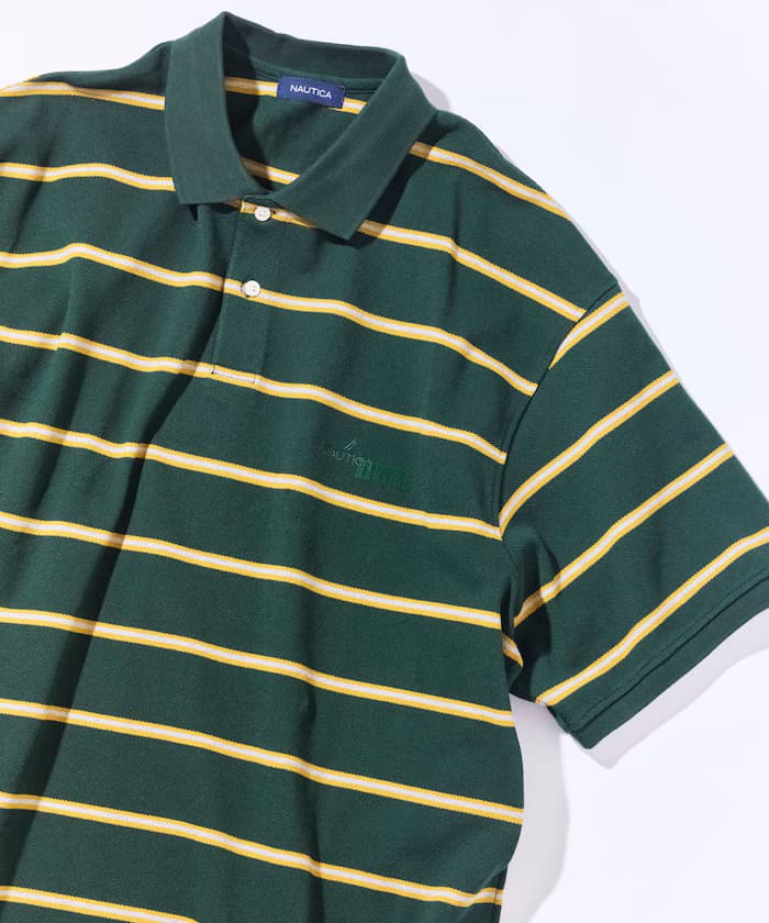 寬版橫條紋Polo衫短袖