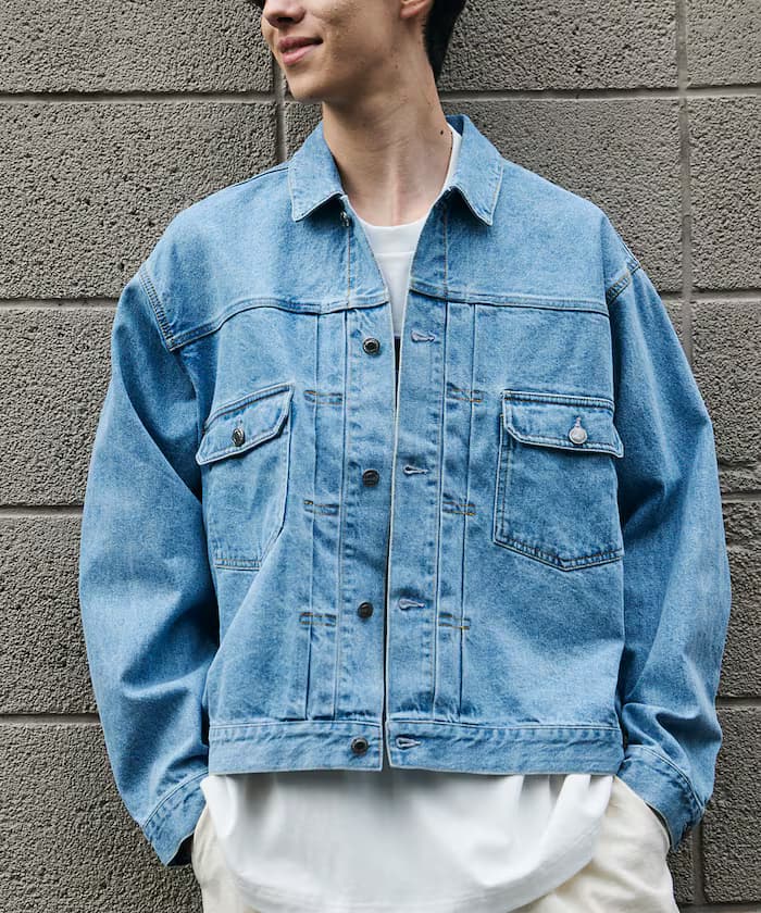 短版丈寬鬆丹寧卡車外套