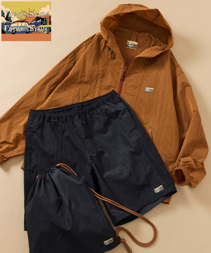 アウトドア 防撕裂布 尼龍 ワンポイントロゴ 拉鏈アップ連帽衫 短褲 包包 3Pセット