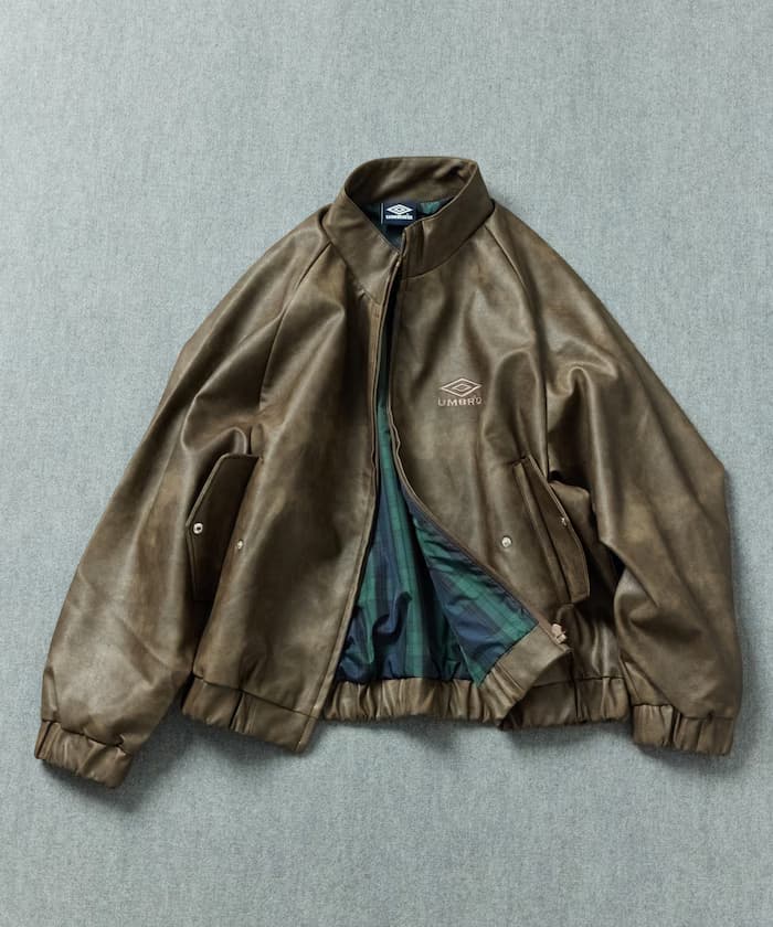 別注 Leatherette Stand Collar Blouson