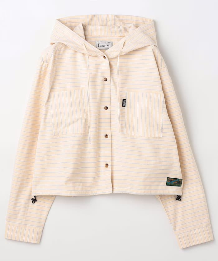 別注橫條紋連帽長袖襯衫