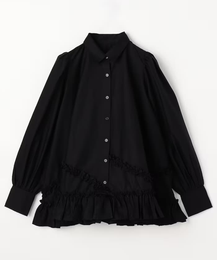 frill hem long sleeve shirts