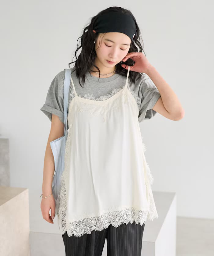 復古蕾絲細肩帶背心