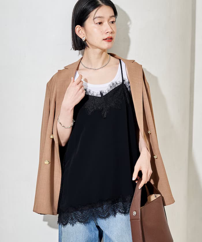 復古蕾絲細肩帶背心