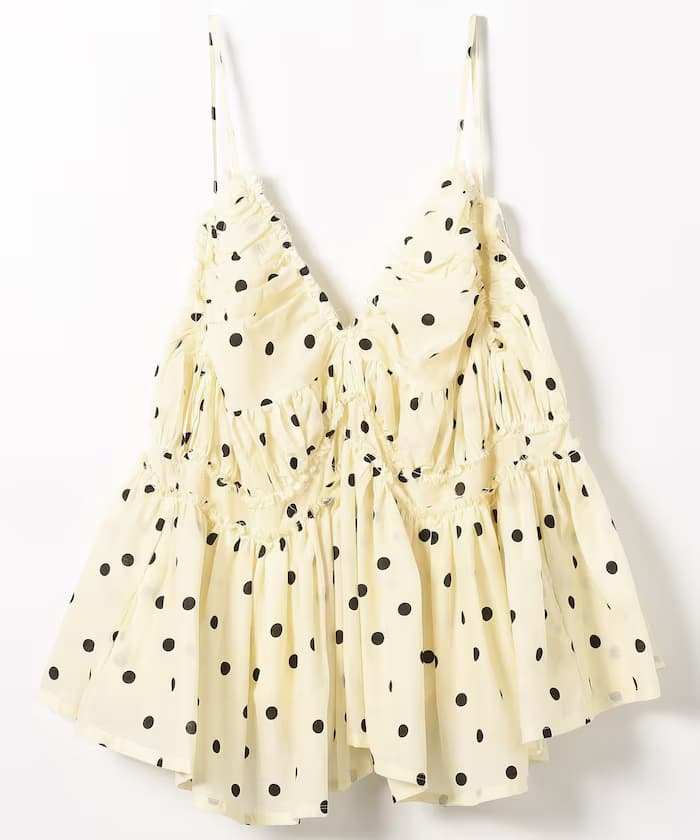 frill gather volume camisole