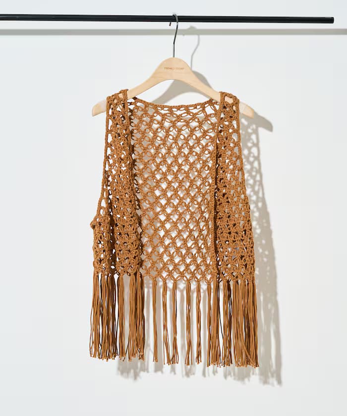 流蘇圖案編織背心