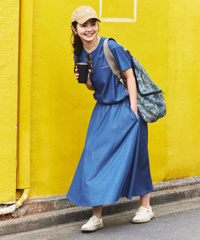 別注 UVカット 丹寧風裙裝上下套裝