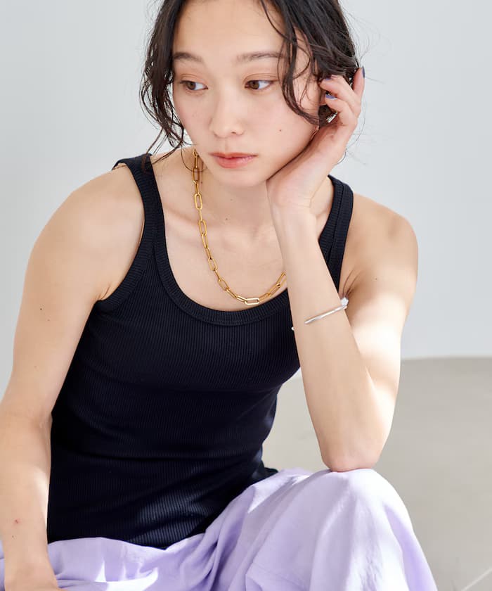 棉質莫代爾肋條背心