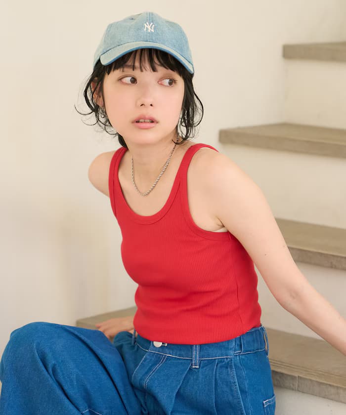 棉質莫代爾肋條背心