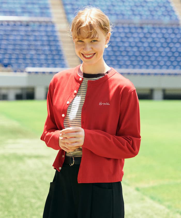 SHORT CREW NECK CARDIGAN