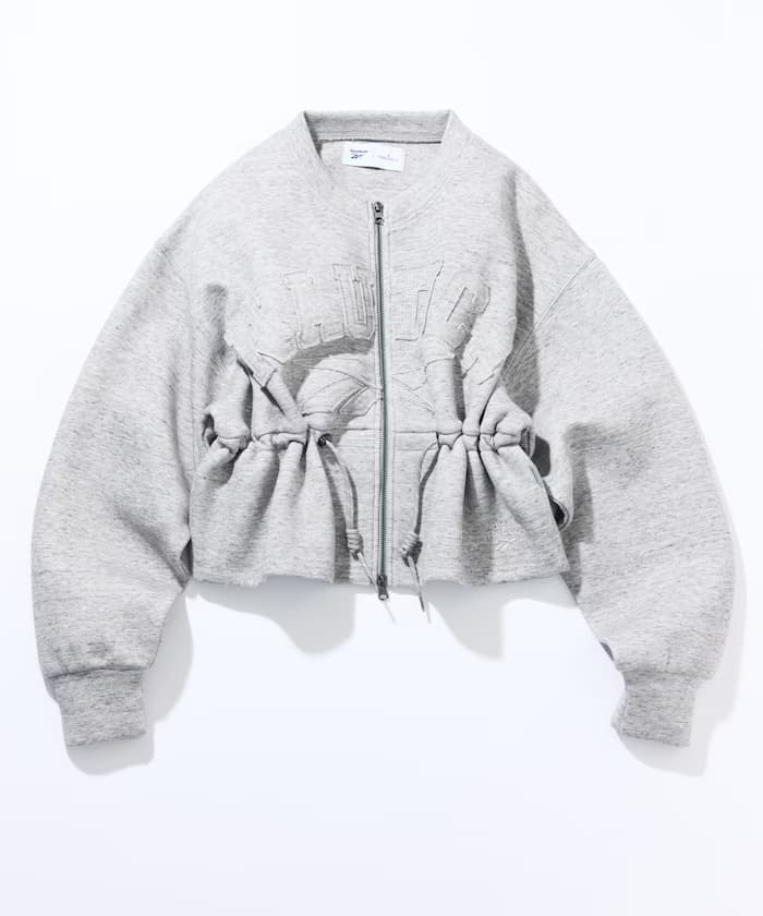 【Exclusive】貼合式面料 腰部束繩拉鏈連帽衫