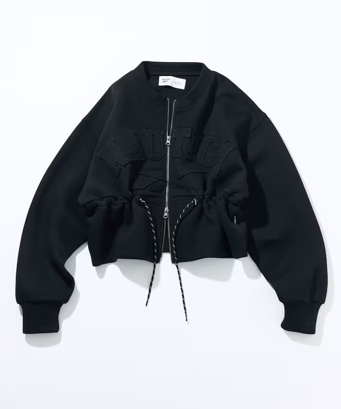 【Exclusive】貼合式面料 腰部束繩拉鏈連帽衫