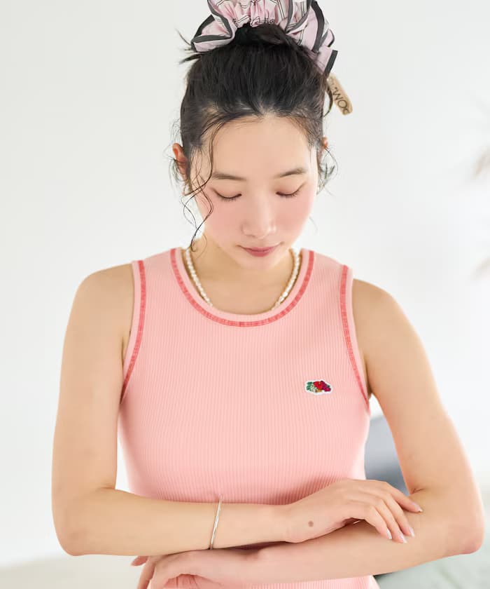 別注配色毛邊羅紋背心