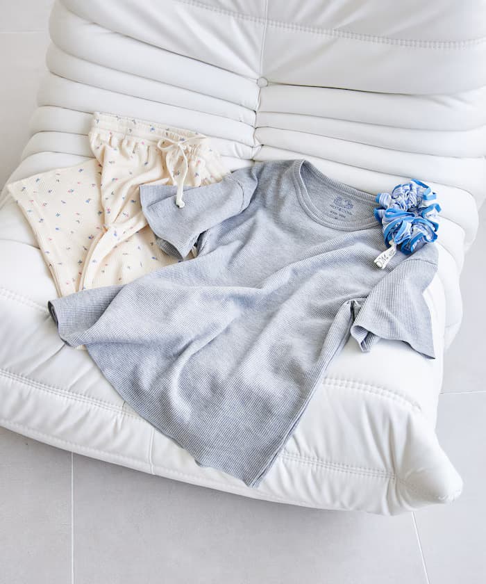 別注素面T恤花卉褲子居家服套組