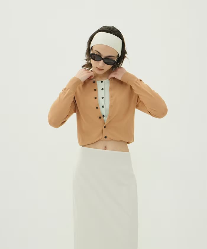 W LAYERED KNIT CARDIGAN