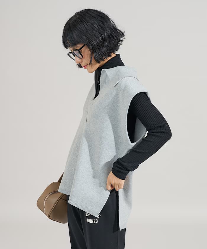 可機洗衛衣風針織背心 POLO領跳脫款 可搭套裝組