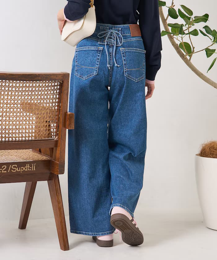 別注 LISA LACE UP WIDE DENIM