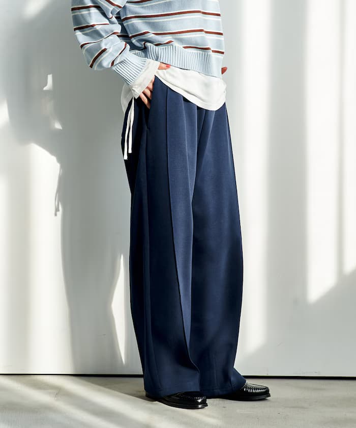 ＜新色追加＞貼合布料彎曲寬版衛衣褲子