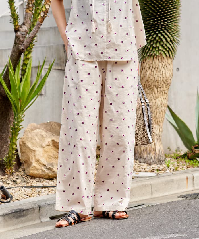 印度滿版刺繡鬆緊褲子＜可搭配套裝＞