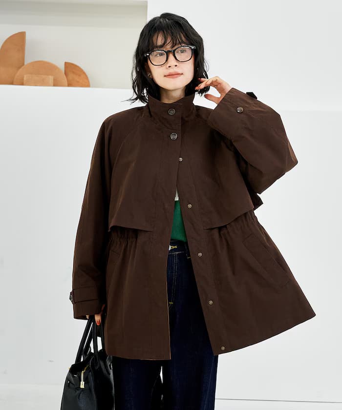 【組合商品】多穿法羊毛絨背心大衣 配色帳篷線大衣