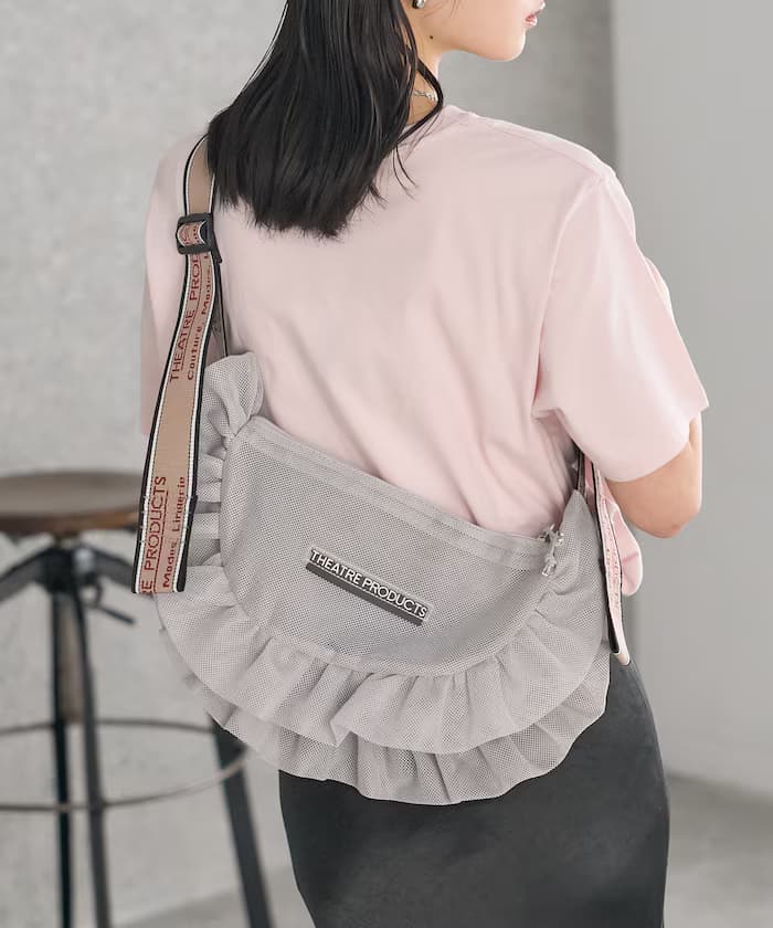 別注 網眼 荷葉邊 ラウンド 側背包