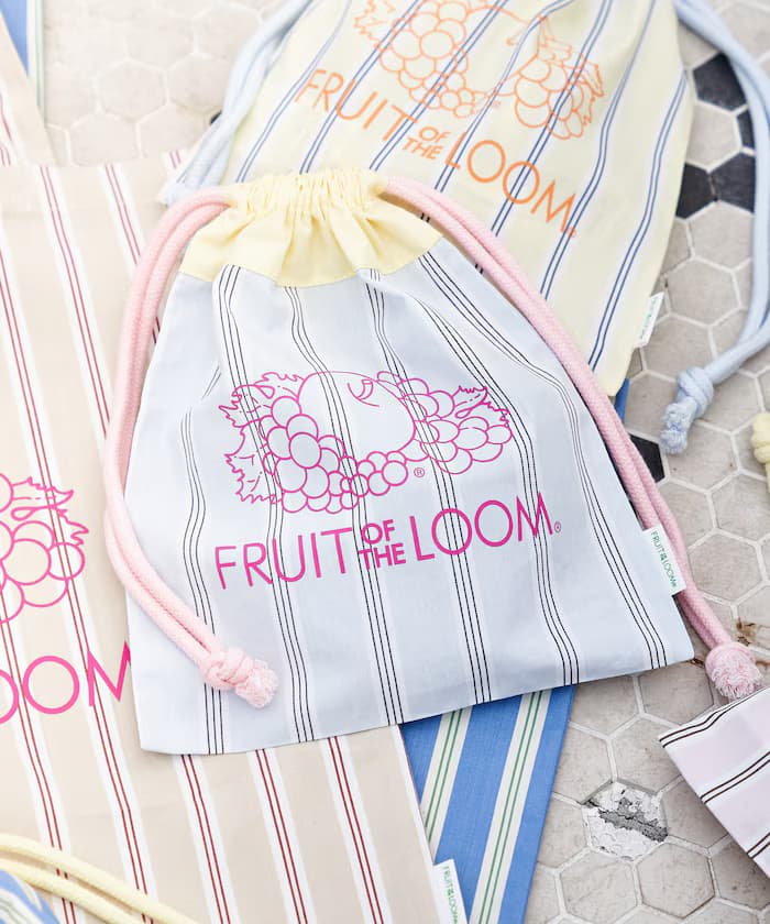 別注 多色條紋 巾著包包