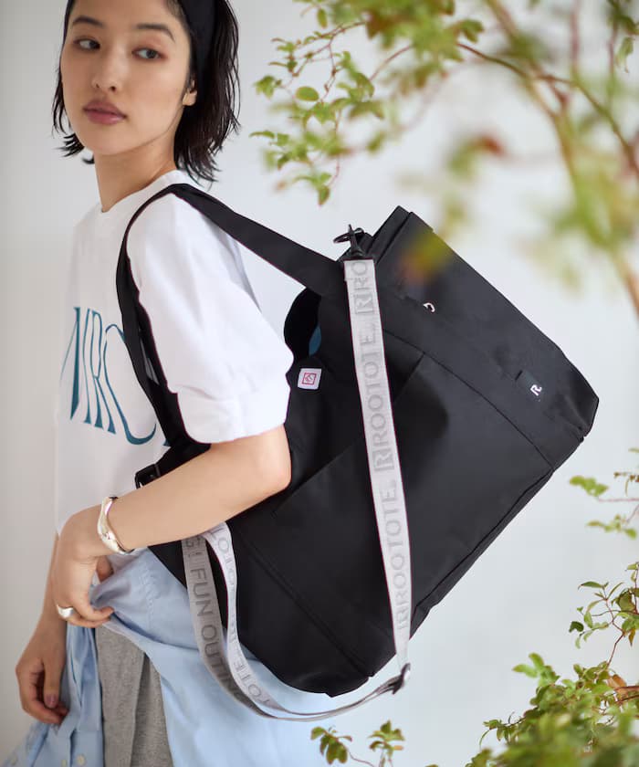 ＜附肩背帶＞別注 中長款ROOTOTE Pockets D 撥水 托特包 提花肩帶