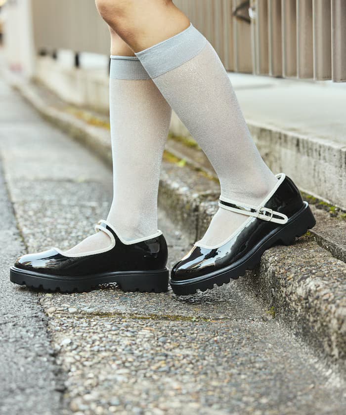 晴雨兼用 厚底瑪莉珍鞋