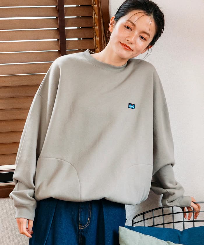 KAVU×FREAK'S STORE 別注 寬鬆版型 刺繡小LOGO 圓領衛衣 / 束繩裡 【限定展開】