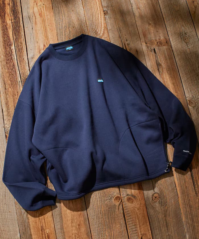 KAVU×FREAK'S STORE 別注 寬鬆版型 刺繡小LOGO 圓領衛衣 / 束繩裡 【限定展開】