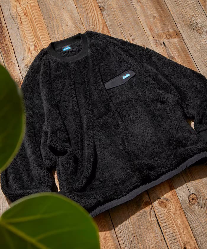 KAVU×FREAK'S STORE / 別注 尼龍切接毛絨刷毛圓領套頭衫 / 下擺繩索 【限定展開】