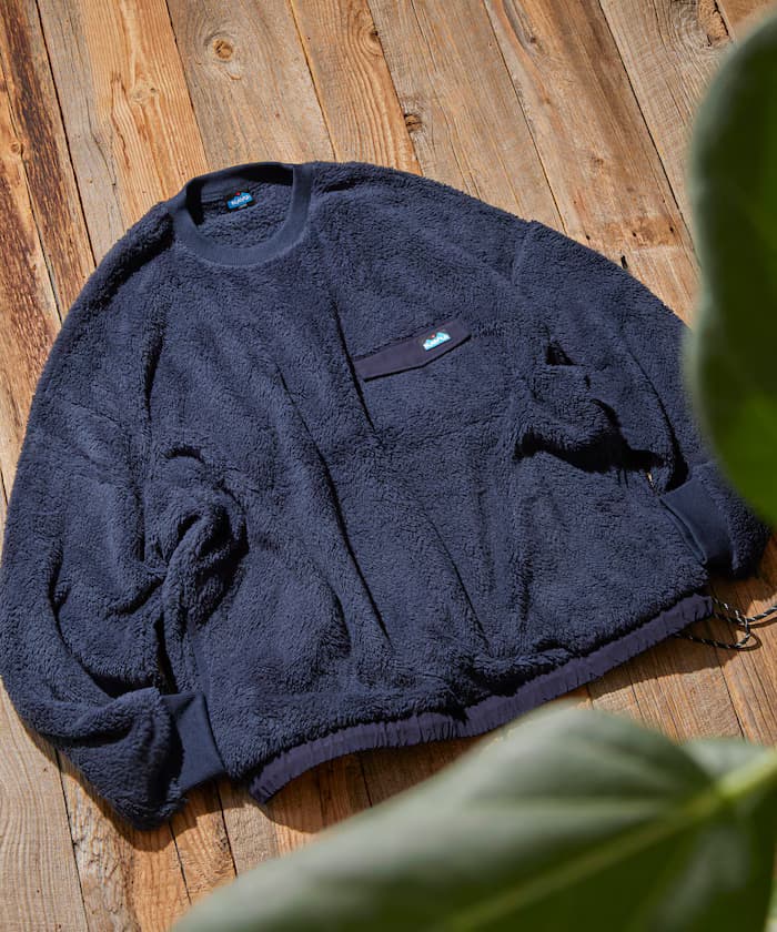 KAVU×FREAK'S STORE / 別注 尼龍切接毛絨刷毛圓領套頭衫 / 下擺繩索 【限定展開】