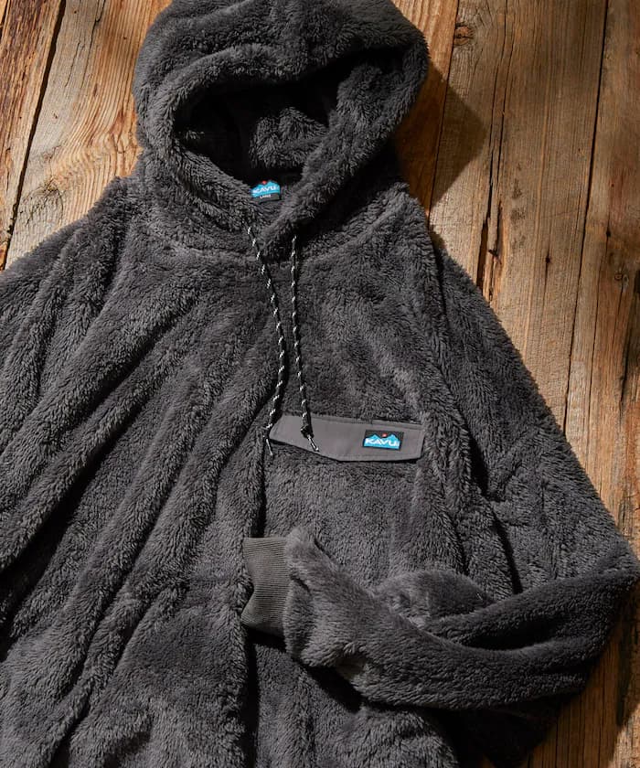 KAVU×FREAK'S STORE 別注尼龍切替刷毛連帽套頭衫 束繩設計 【限定展開】