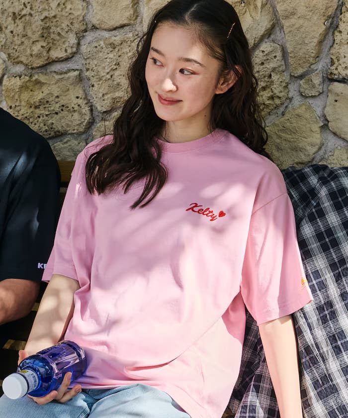 KELTY×FREAK'S STORE 寬版LOGO刺繡愛心圓領T恤 【限定展開】