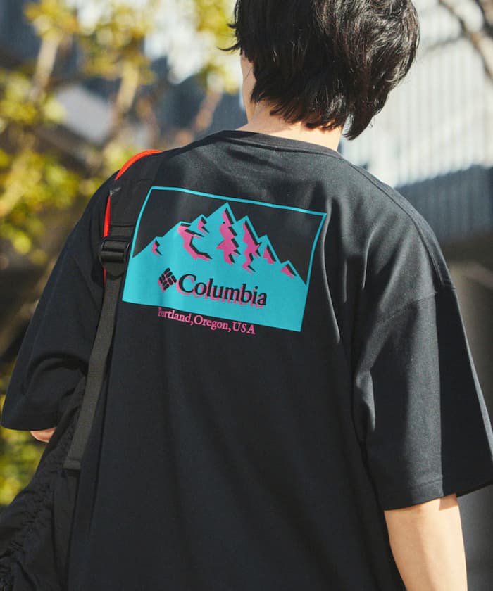 Columbia×FREAK'S STORE/コロンビア 別注 インペリアルパーク バック印花 クルーネックT恤【限定展開】