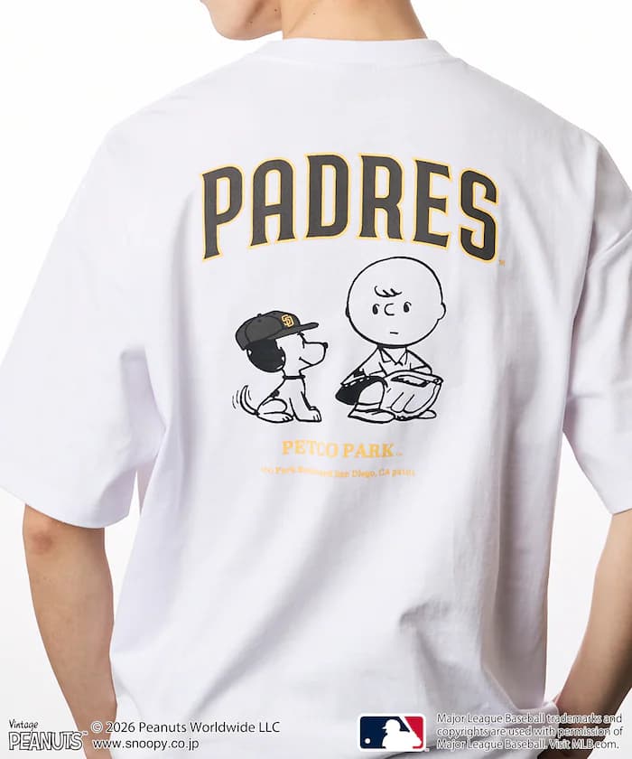 PEANUTS×MLB 別注 寬版後背印花 T恤 /PADRES 【限定展開】