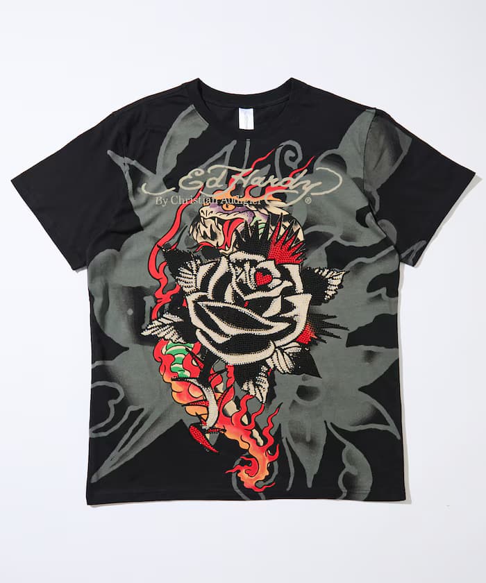 CLR RHINESTONE-ED HARDY SS TEE 【限定展開】