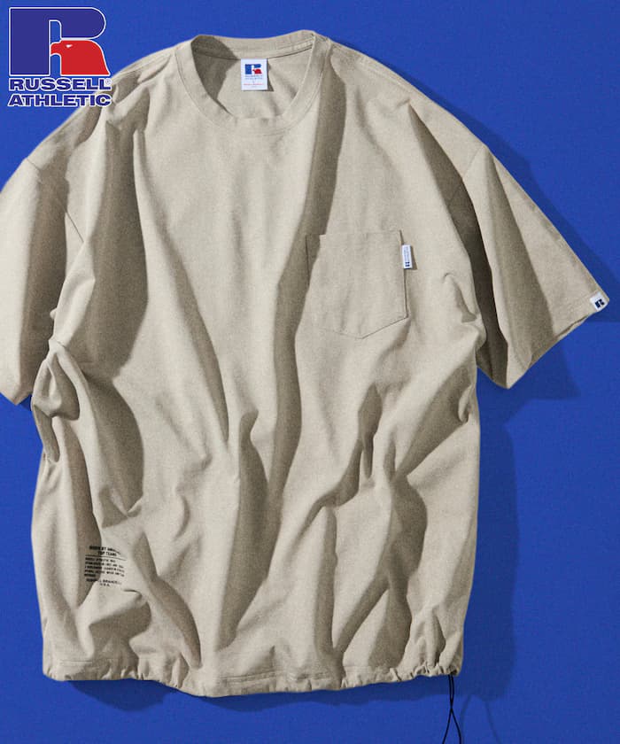 RUSSEL ATHLETIC×FREAK'S STORE 別注 寬版 口袋束繩T恤 / 吸濕速乾 【限定展開】