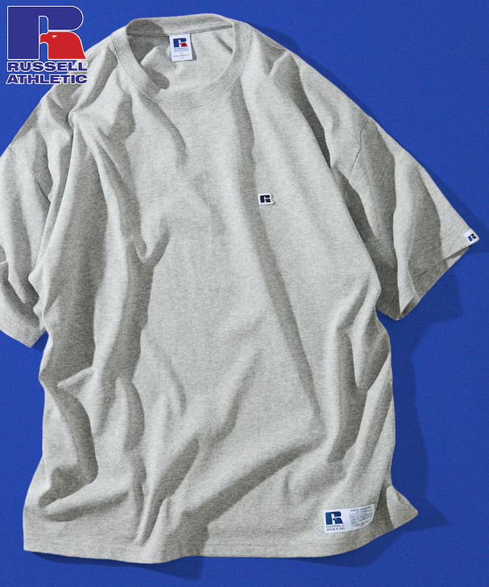 RUSSEL ATHLETIC×FREAK'S STORE 別注 寬版 ワンポイントロゴ クルーネック T恤 【限定展開】