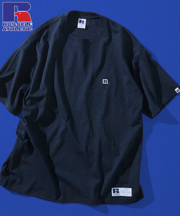RUSSEL ATHLETIC×FREAK'S STORE 別注 寬版 ワンポイントロゴ クルーネック T恤 【限定展開】