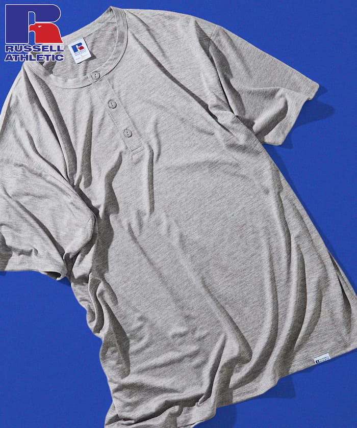 RUSSEL ATHLETIC×FREAK'S STORE 別注 Dri-Power 亨利領T恤/吸濕速乾/消臭 【限定展開】