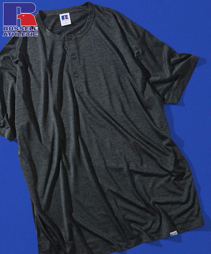 RUSSEL ATHLETIC×FREAK'S STORE 別注 Dri-Power 亨利領T恤/吸濕速乾/消臭 【限定展開】