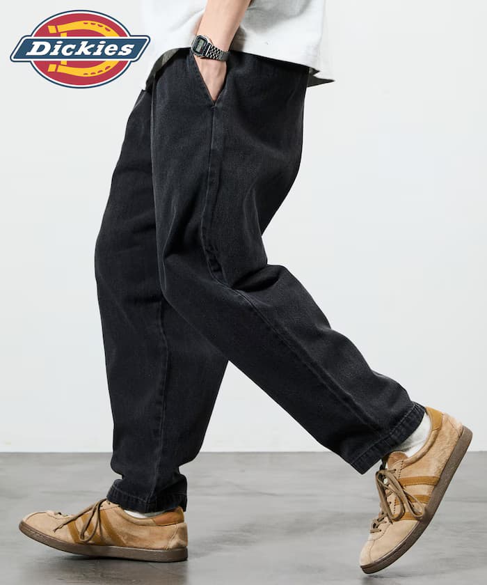 Dickies×FREAK'S STORE ディッキーズ 別注 寬版錐形シルエット ツー打褶 ワーク褲子 【限定展開】
