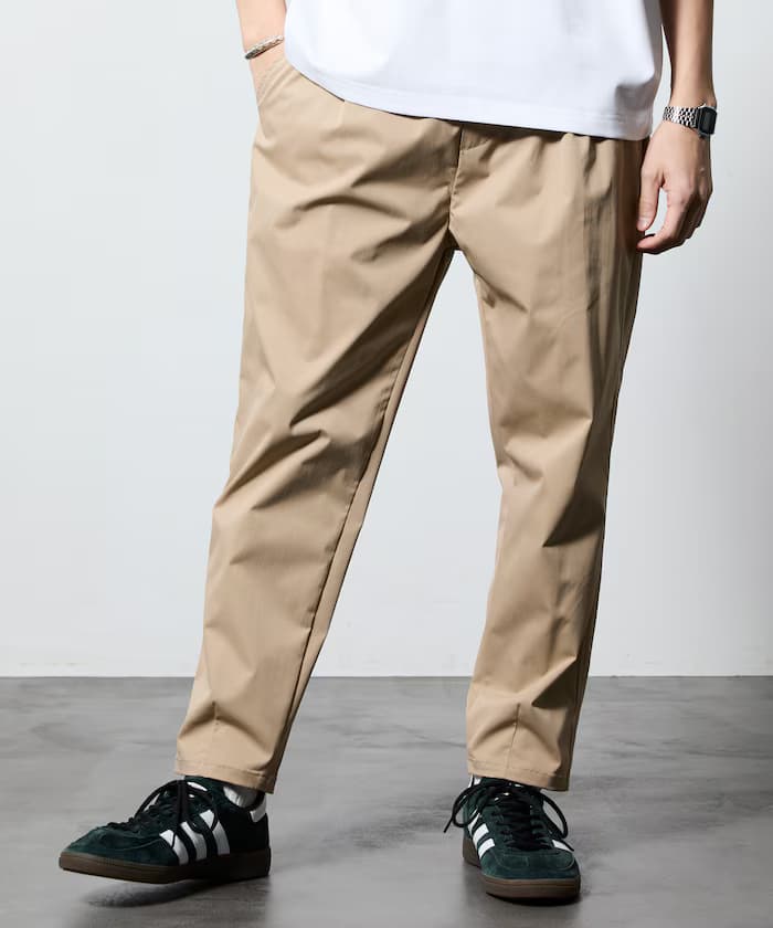 Easy Care Fabric 修身錐形鬆緩褲子/吸水速乾/UVカット 【限定展開】