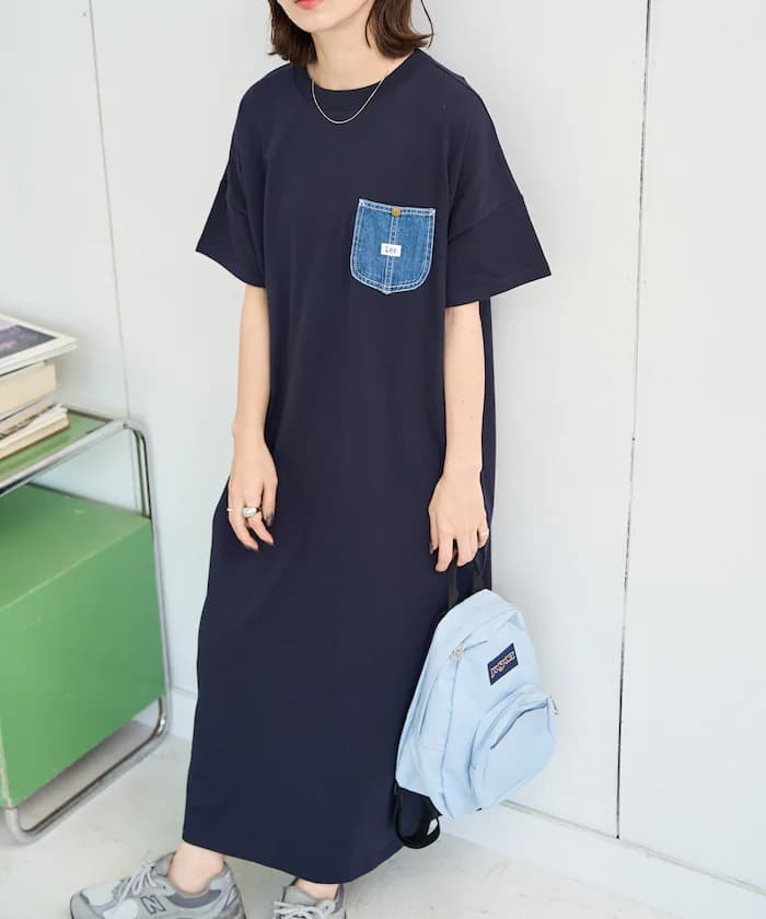 Lee × FREAK'S STORE 別注丹寧口袋半袖T恤連身裙【限定展開】